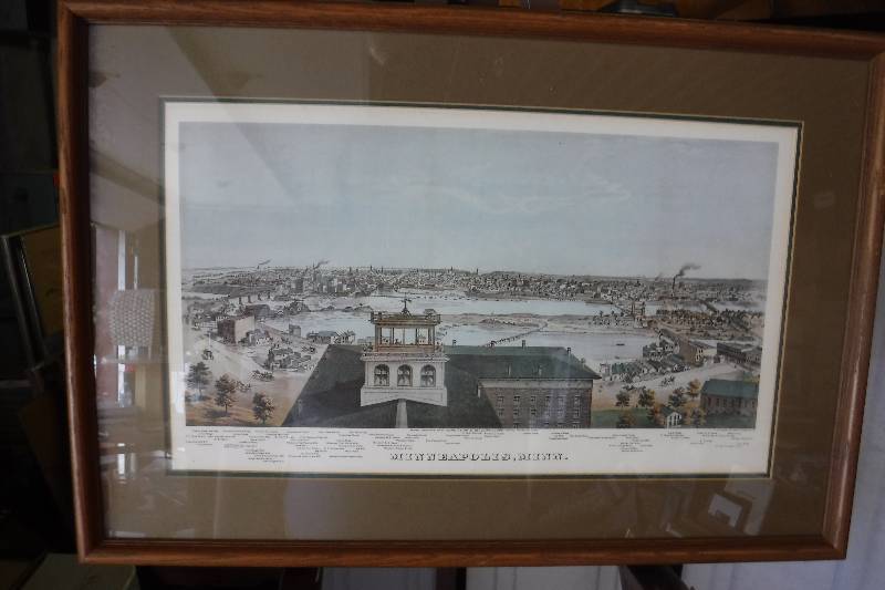 lot 7355 image: Framed Minneapolis, Mi. art