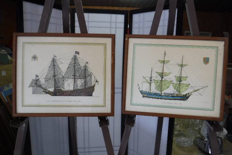 lot 7382 image: Framed Ship pictures