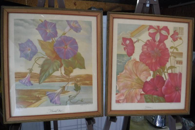 lot 7384 image: 2 Floral art reproductions by Edna Reindel