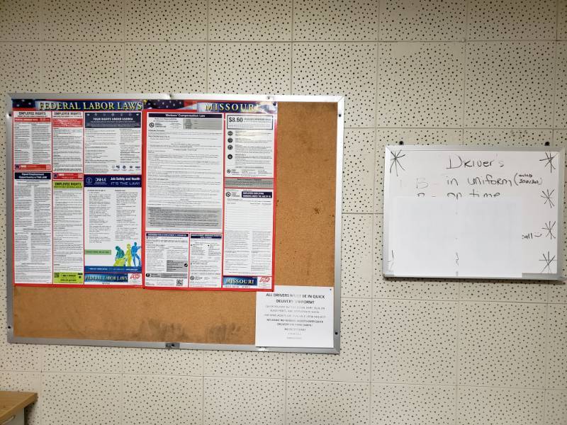 lot 10091 image: Wall Mount Cork Bulletin Board and Dry Erase Board