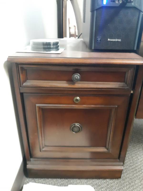 lot 10129 image: Wood Storage Filing Cabinet