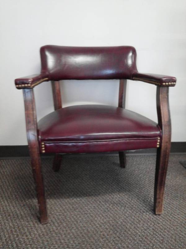lot 10031 image: Vinyl Covered Arm Chair