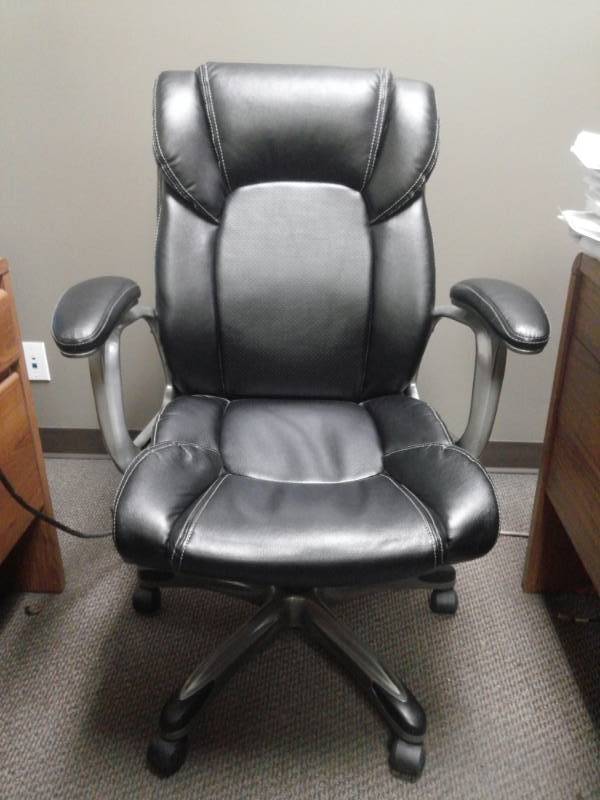 lot 10048 image: Black Pleather Rolling Office Chair