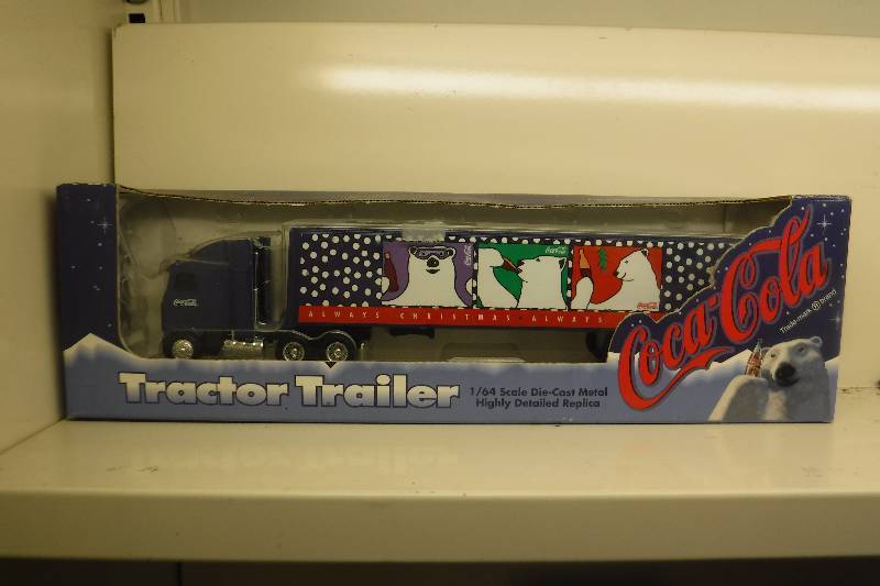 lot 10065 image: Coca Cola Polar bear semi truck collectable toy tractor trailer NIB