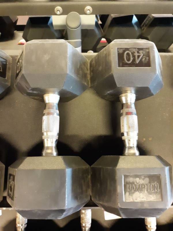 lot 1580 image: Set of Hampton 40 Lb Hand weights