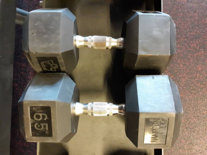 lot 1587 image: Set of Hampton 65 Lb Hand weights