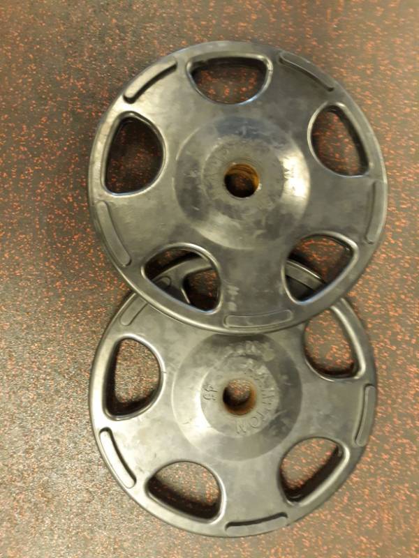 lot 1615 image: (2) Hampton Barbell 45 Lb Weights