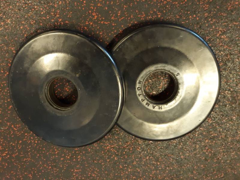 lot 1644 image: (2) Hampton Barbell 5 Lb Weights