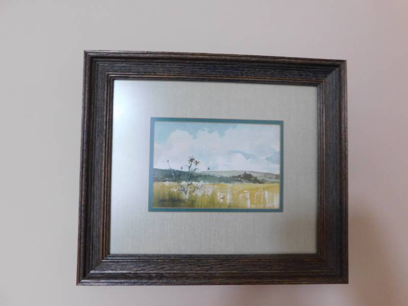 lot 3374 image: Art with Wood Frame