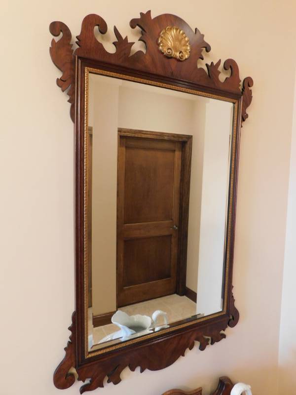 lot 3376 image: Mirror with Wood Frame