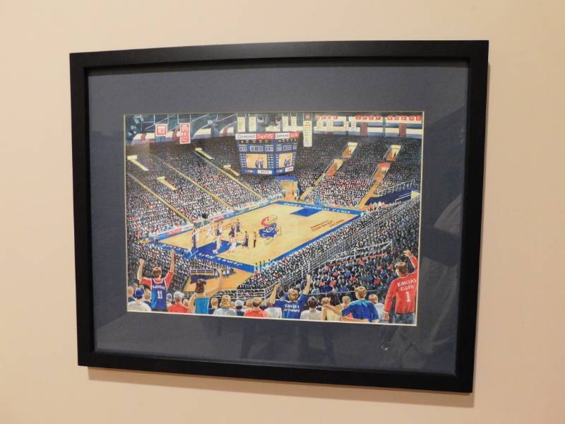 lot 3393 image: Jayhawk Wood Framed Photo