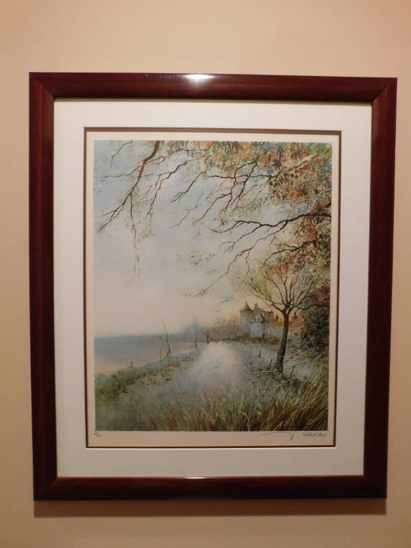 lot 3399 image: Art with Wood Frame