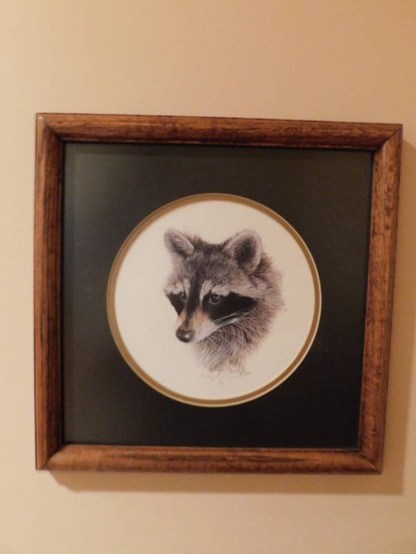 lot 3402 image: Art with Wood Frame