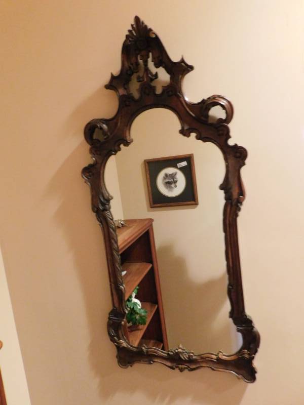 lot 3404 image: Mirror with Wood Frame