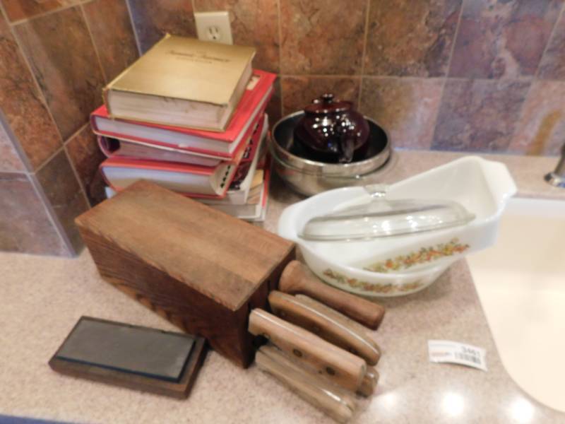 lot 3461 image: Cook Books, Knives and Pans