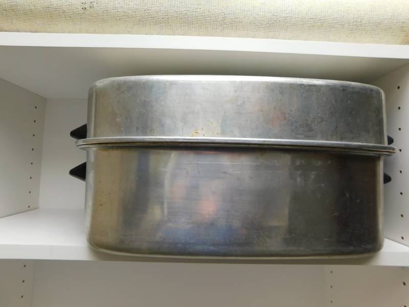 lot 3483 image: 6 First Alert Water Alarms (New in Box), George Foreman Grill, Plastic Containers, Perforated Metal Pans, Miracle Grow, Trash Bags and Turkey Roaster