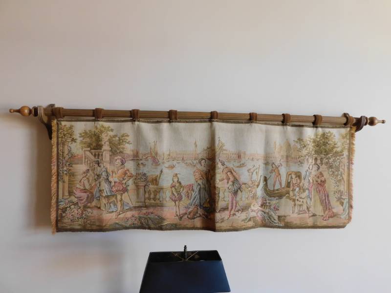 lot 3329 image: Tapestry with Wood Wall Mount