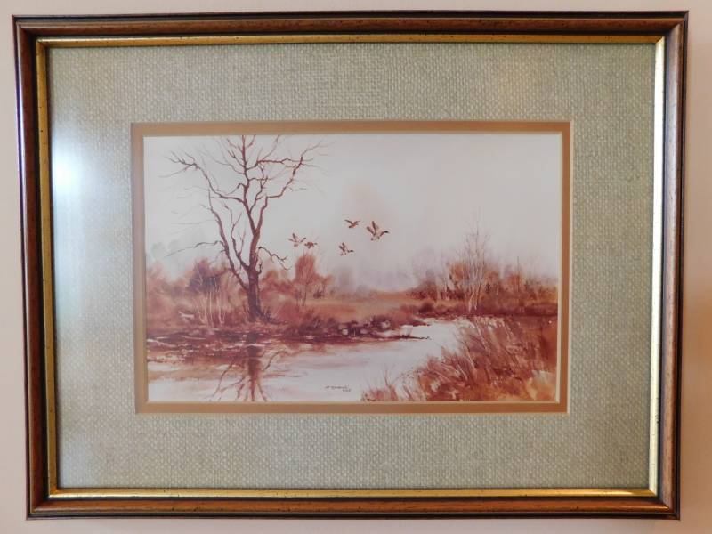 lot 3348 image: D Kordash KW8 Art with Wood Frame