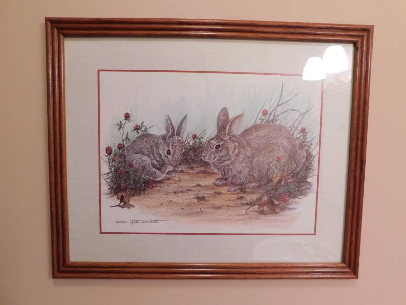 lot 3365 image: Art with Wood Frame