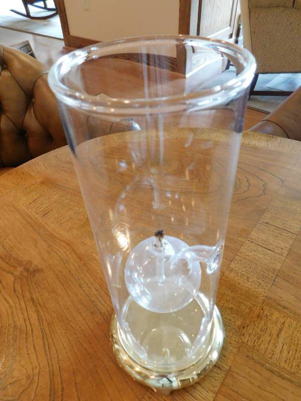 lot 3552 image: Liquid Lantern with Glass Globe and Brass Base