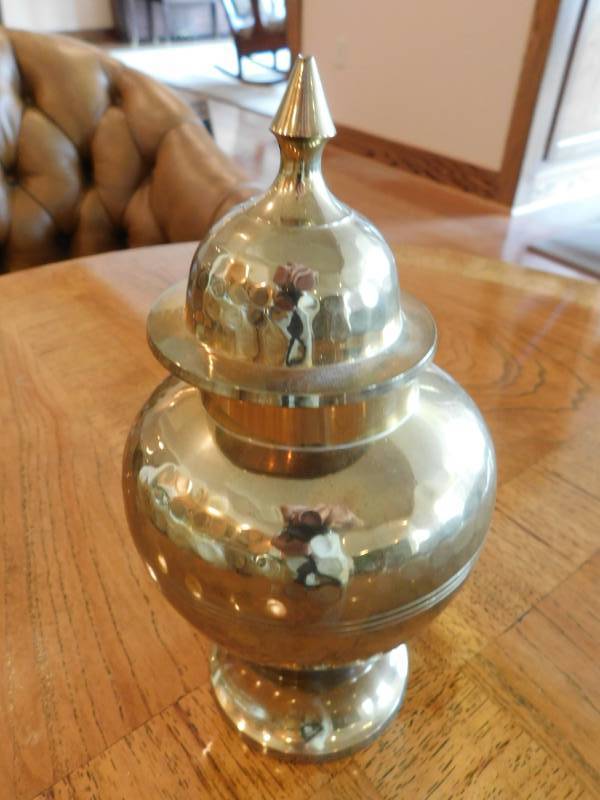 lot 3553 image: Brass Urn with Lid