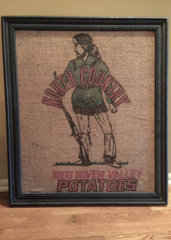 lot 2030 image: Rustic North Country Potato- Mountain Man Framed Decor