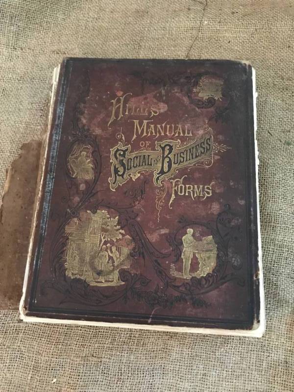 lot 2083 image: Vintage book-Hillss Manual of Social and Business Forms