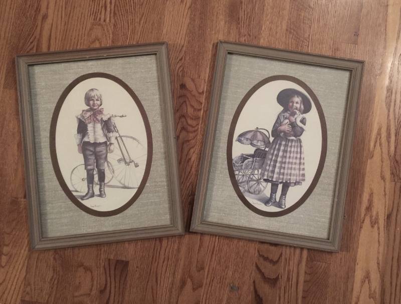 lot 2090 image: Vintage framed Wall Decor Lot