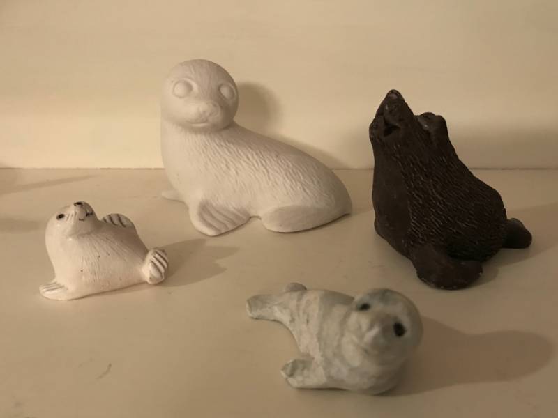 lot 2145 image: Collection of sealssea lion figurines