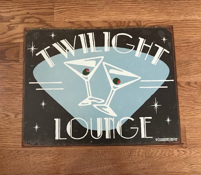 lot 2164 image: Twilight Lounge Tin Wall Decor