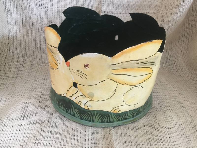 lot 2167 image: Tin Rabbit planter