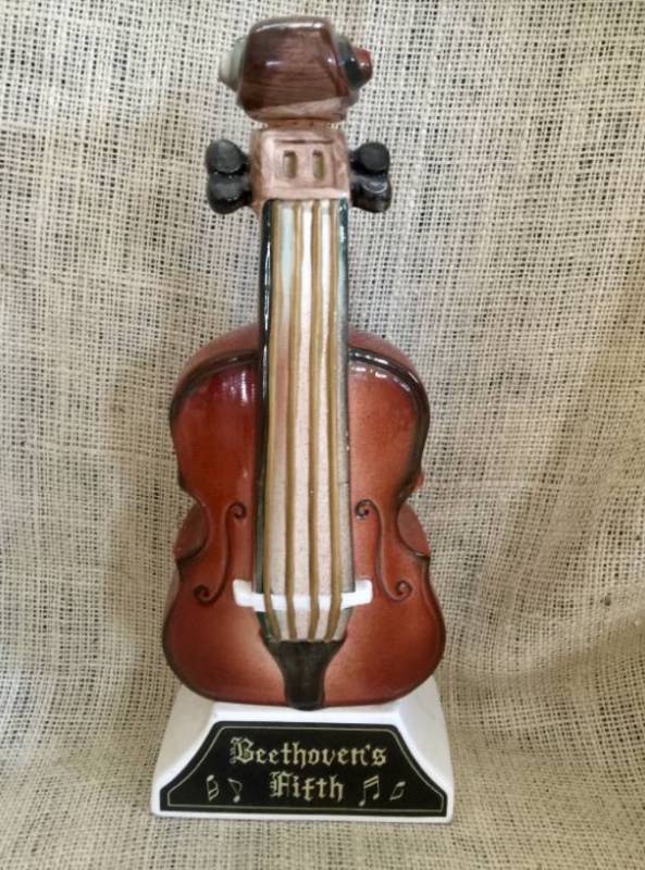 lot 2171 image: Vintage Violin Music Box Liquor Decanter Beethoven Fifth