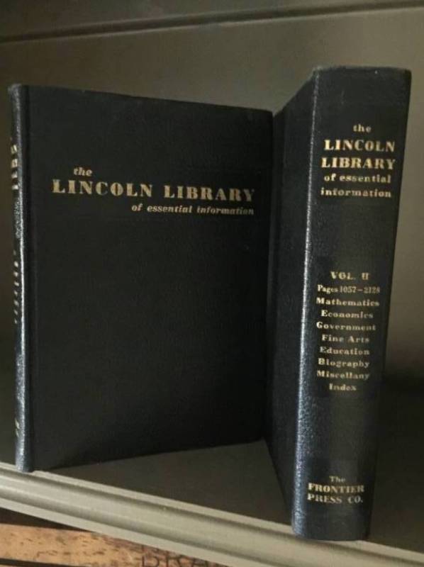 lot 2180 image: Set of 2 books Lincoln Library of Essential Information