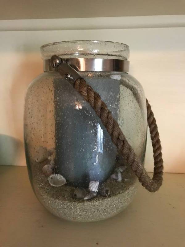 lot 2185 image: Large glass candle lantern