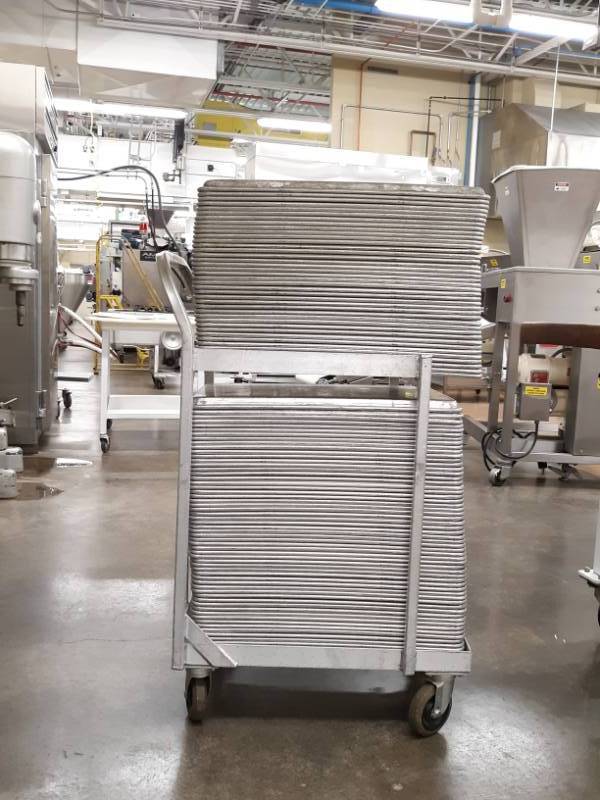 lot 6102 image: (90) Baking Sheets On Rolling Cart