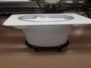 lot 6136 image: Large Scale Rolling Flour Sifter