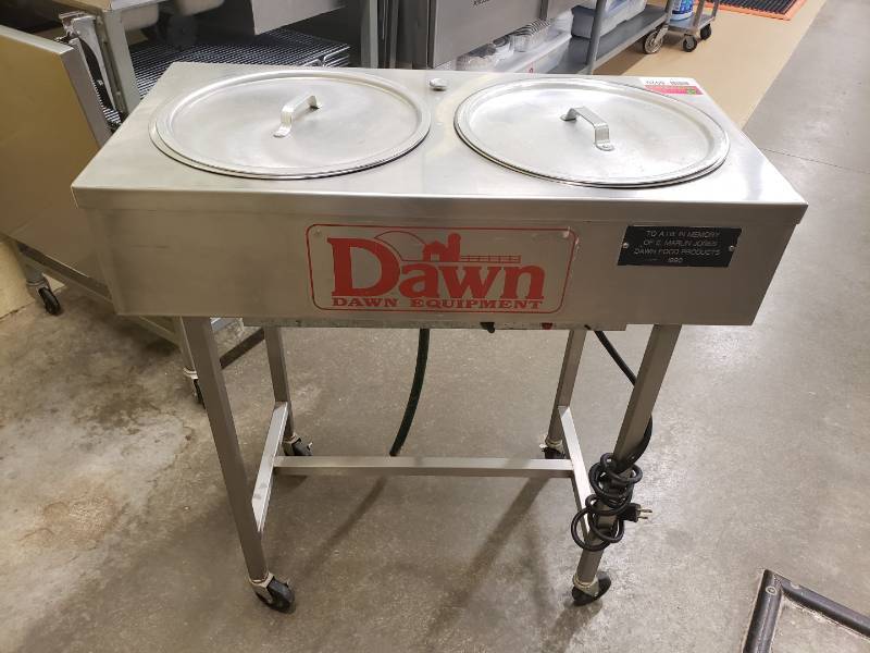 lot 6020 image: Dawn Equipment Two Bowl Doughnut Glazing Table Icer Cart