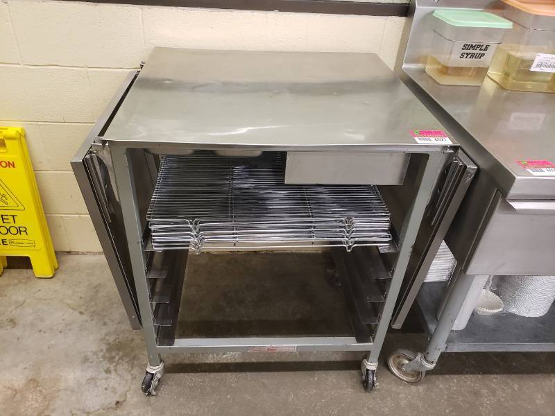 lot 6021 image: Stainless Doughnut Finishing Table With 10 Cooling Racks