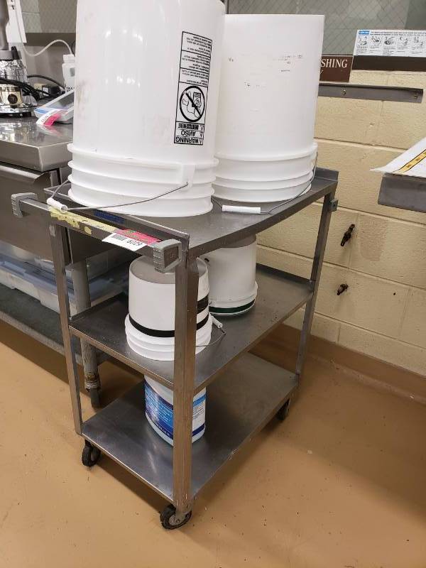 lot 6029 image: 3 Tier Utility Cart With Buckets