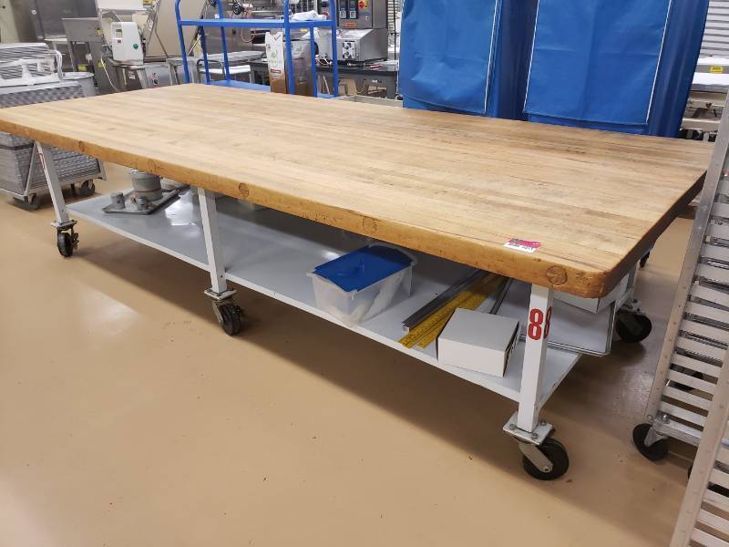 lot 6075 image: 12 Ft Maple Top Bakery Table
