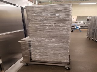 lot 6114 image: 150 Sheet Pans With Cart