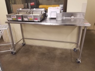 lot 6115 image: Stainless Steel Table On Casters