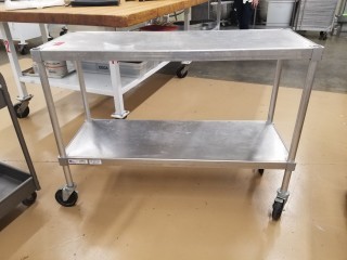 lot 6141 image: Stainless Table On Casters