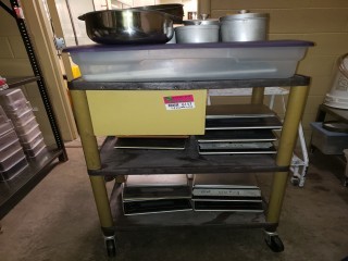 lot 6157 image: Plastic Utility Cart (Contents Included)