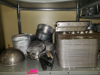 lot 6163 image: Assortment of Baking PansTrays and Utensils