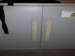 lot 6199 image: 2-Door Metal Storage Cabinet w Contents