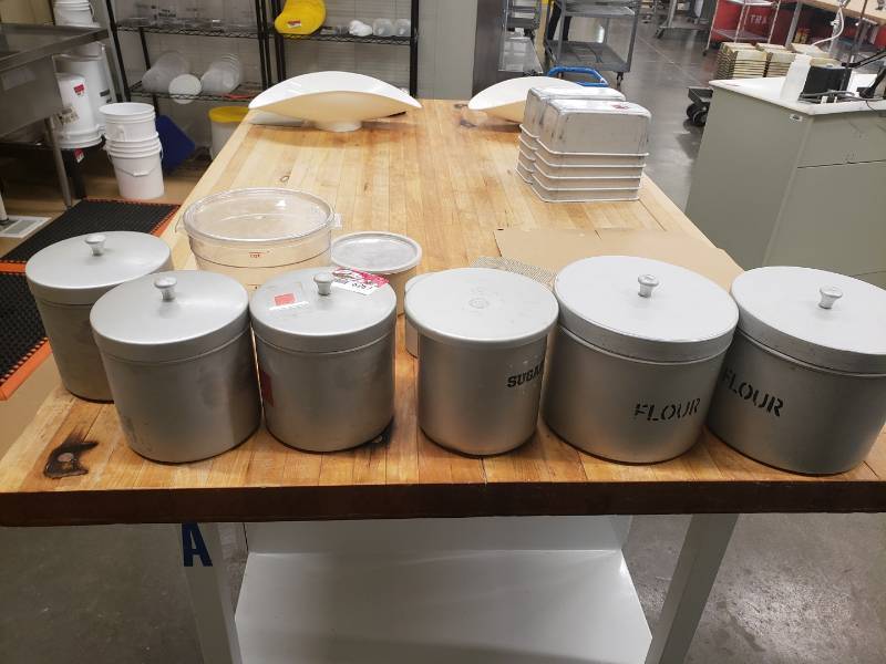 lot 6269 image: Lot of aluminum ingredient containers