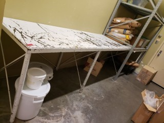 lot 6313 image: Industrial Steel Table Top Work Bench - Bench Only