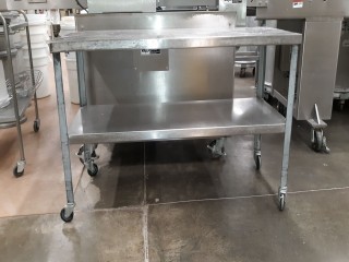 lot 6358 image: 2-Shelf Metal Rolling Cart