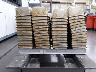 lot 6368 image: (140) Bread Loaf Pans On Rolling Cart